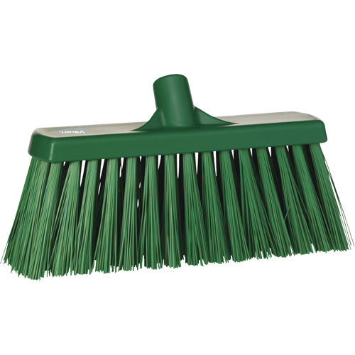 Heavy-Duty Push Broom, Stiff Bristles, 13", Polyester, Green Les Fournitures Industrielles Méga