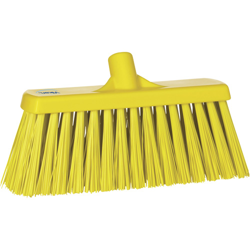 Heavy-Duty Push Broom, Stiff Bristles, 13", Polyester, Yellow Les Fournitures Industrielles Méga