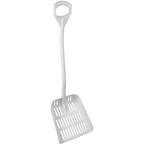 Ergonomic Large Sieve Shovel, 45" Length, Plastic, White Les Fournitures Industrielles Méga