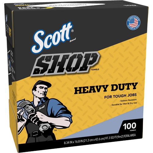 Shop Towels, Heavy-Duty, 16-4/5" L x 8-1/3" W Les Fournitures Industrielles Méga