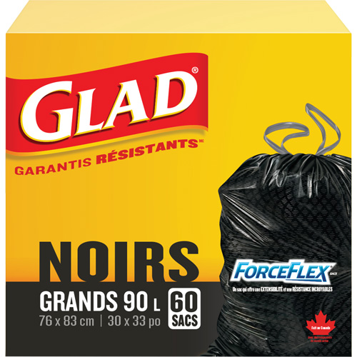 Sacs &agrave; ordures 90 L, R&eacute;gulier, 30" la x 33" lo, Noir Les Fournitures Industrielles Méga