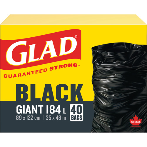 184L Garbage Bags, Regular, 35" W x 48" L, Black Les Fournitures Industrielles Méga