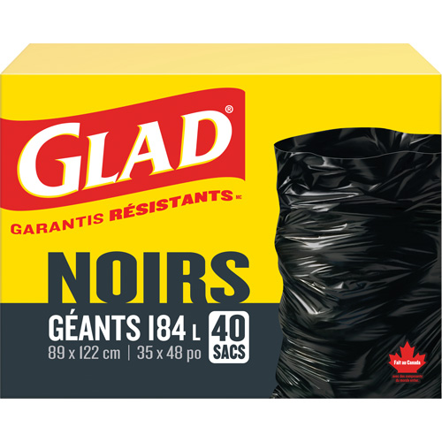 184L Garbage Bags, Regular, 35" W x 48" L, Black Les Fournitures Industrielles Méga