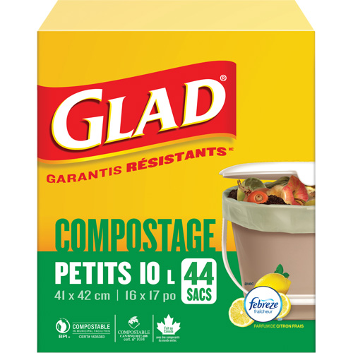 Petits sacs de compostage, R&eacute;gulier, 17" lo x 16" la, Brun, Capacit&eacute; de 10 L (3 gal.) Les Fournitures Industrielles Méga