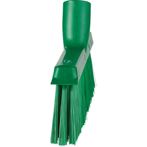Balai biseaut&eacute; avec pas de vis inclin&eacute;, Crins Moyen, 10", Polyester, Vert Les Fournitures Industrielles Méga