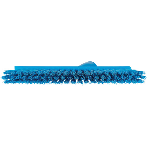 Balai biseaut&eacute; avec pas de vis inclin&eacute;, Crins Moyen, 10", Polyester, Bleu Les Fournitures Industrielles Méga