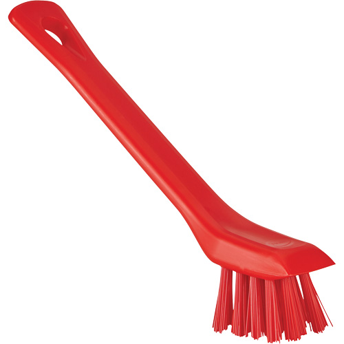 Brosse avec rebord grattoir, Soies Ferme, Longueur de 6", Rouge Les Fournitures Industrielles Méga