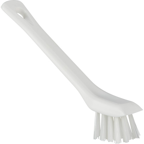 Brosse avec rebord grattoir, Soies Ferme, Longueur de 6", Blanc Les Fournitures Industrielles Méga