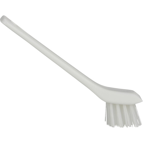 Brosse avec rebord grattoir, Soies Ferme, Longueur de 6", Blanc Les Fournitures Industrielles Méga