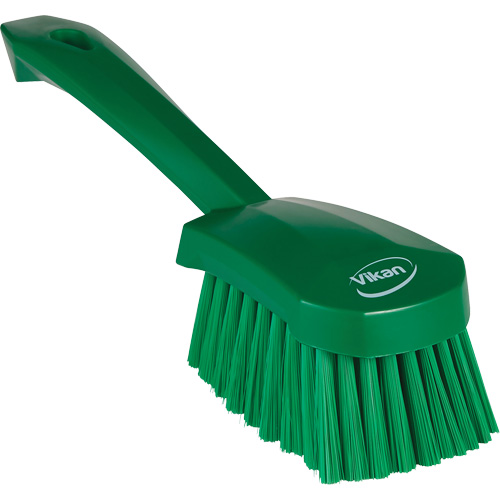 Brosse &agrave; r&eacute;curer avec manche court, Soies Doux, Longueur de 10-1/2", Vert Les Fournitures Industrielles Méga