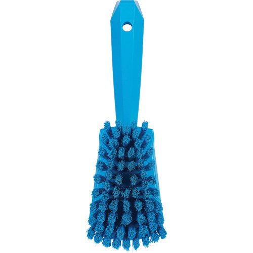 Brosse &agrave; r&eacute;curer avec manche court, Soies Doux, Longueur de 10-1/2", Bleu Les Fournitures Industrielles Méga