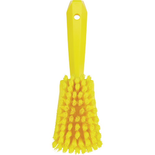 Brosse &agrave; r&eacute;curer avec manche court, Soies Doux, Longueur de 10-1/2", Jaune Les Fournitures Industrielles Méga
