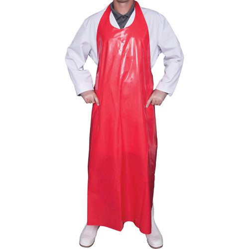 Tablier Top Dog de 6 mil, Polyur&eacute;thane, 50" lo x Rouge Les Fournitures Industrielles Méga