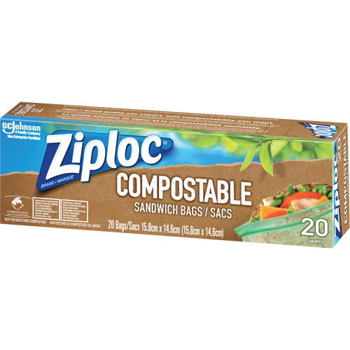 Sacs &agrave; sandwich compostables Ziploc Les Fournitures Industrielles Méga