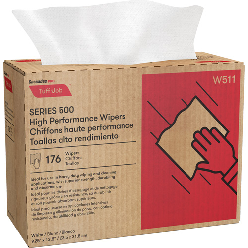 Pro Tuff-Job&reg; High Performance Spunlace Wipers, All-Purpose, 12-1/2" L x 9-1/4" W Les Fournitures Industrielles Méga