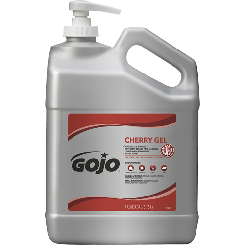 Hand Cleaner, Gel/Pumice, 4.5 L, Pump Bottle, Cherry Les Fournitures Industrielles Méga