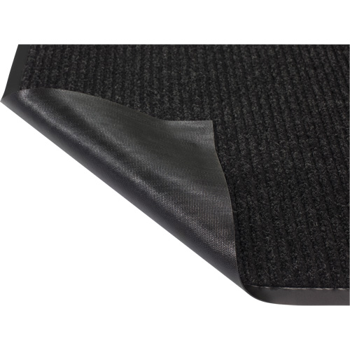 Tapis &agrave; nervures doubles, Essuie-pieds/grattoir, 2' x 3' x 1/4", Charbon Les Fournitures Industrielles Méga