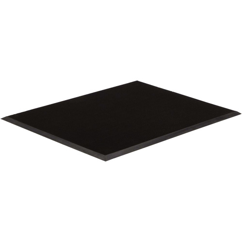 Tapis dentr&eacute;e Gritstop Fingermat, Caoutchouc, Grattoir Type, Motif Style pointe de doigt, 3' x 6', Noir Les Fournitures Industrielles Méga
