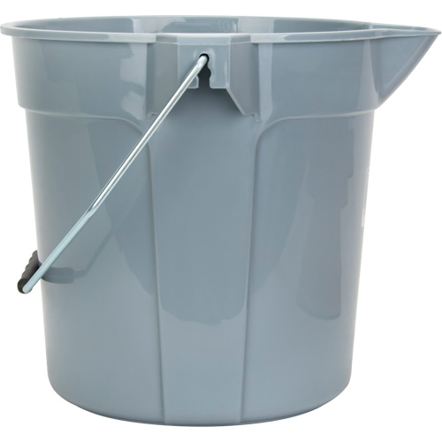 Round Bucket with Pouring Spout, 2.64 US Gal. (10.57 qt.) Capacity, Grey Les Fournitures Industrielles Méga