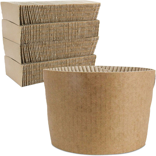 Manchons Kraft pour gobelet de caf&eacute;, Papier, 12 oz - 20 oz, Brun Les Fournitures Industrielles Méga