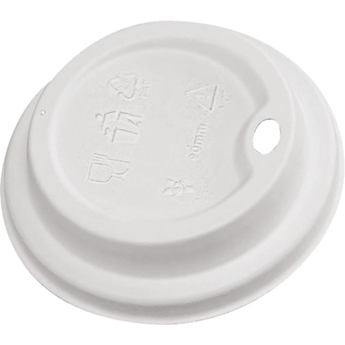 Couvercles &agrave; boire en d&ocirc;me blanc compostables Les Fournitures Industrielles Méga