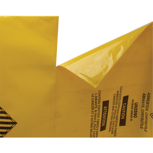 Hazardous Waste Liners, Asbestos, 40" L x 26" W, 3 mils Les Fournitures Industrielles Méga