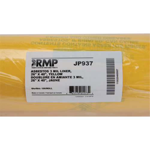Hazardous Waste Liners, Asbestos, 40" L x 26" W, 3 mils Les Fournitures Industrielles Méga