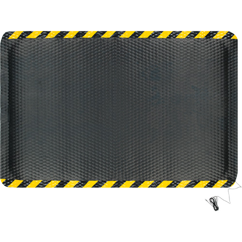 Tapis conductible Hog Heaven, 4' la x 6' lo, 5/8" &eacute;paisseur, Noir/Jaune, Nitrile Les Fournitures Industrielles Méga