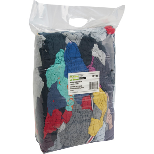 Recycled Material Wiping Rags, Cotton, Mix Colours, 10 lbs. Les Fournitures Industrielles Méga