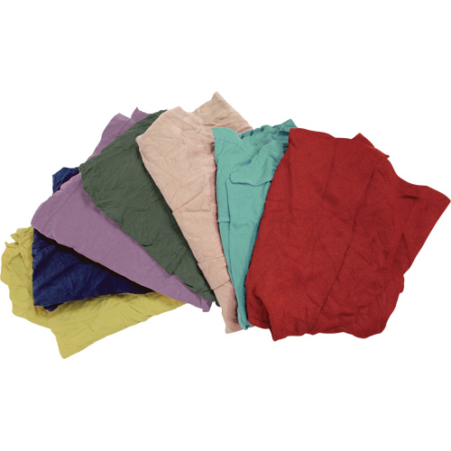 Chiffons fabriqu&eacute;s &agrave; partir de mat&eacute;riaux recycl&eacute;s, Molleton, M&eacute;lange de couleurs, 25 lb Les Fournitures Industrielles Méga