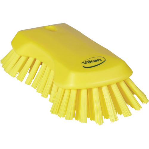 Hand Brush, Extra Stiff Bristles, 9-1/10" Long, Yellow Les Fournitures Industrielles Méga