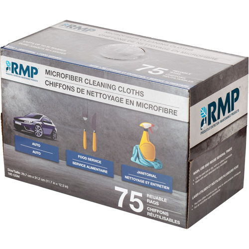 Washable Cleaning Cloths, Microfibre, White Les Fournitures Industrielles Méga