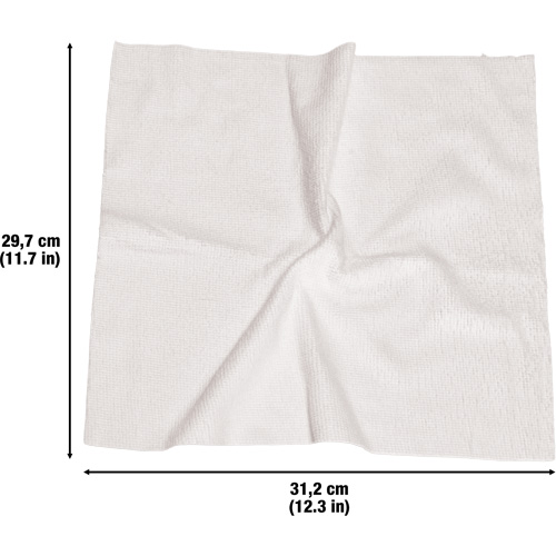 Washable Cleaning Cloths, Microfibre, White Les Fournitures Industrielles Méga