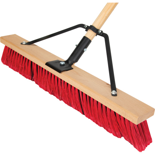 Balai-brosse &agrave; manche renforc&eacute;, 24", Moyen, Soies PVC Les Fournitures Industrielles Méga