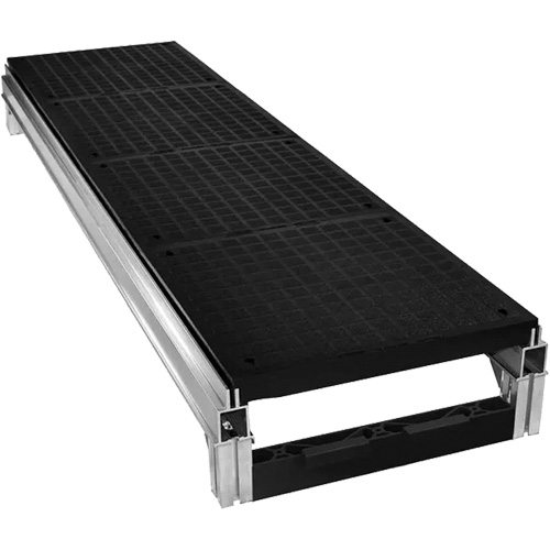 Trousse de plateforme de travail modulaire en aluminium lisse FOUNDATION, 18" la x 72" pr, Capacit&eacute; de 400 lb, Enti&egrave;rement soud&eacute; Les Fournitures Industrielles Méga