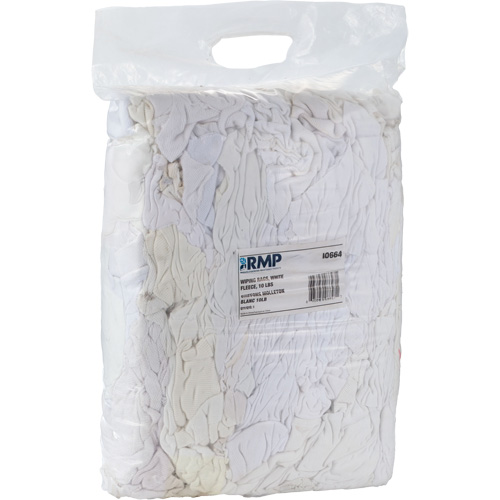 Wiper Rags, Fleece, White, 10 lbs. Les Fournitures Industrielles Méga