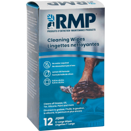 Individually Wrapped Cleaning Wipes, 12 Wipes, 8" x 9-1/2" Les Fournitures Industrielles Méga