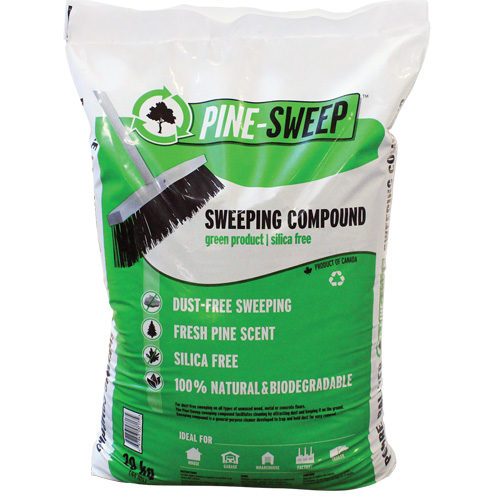 Compos&eacute; de balayage biod&eacute;gradable Pine Sweep, Sac, 44 lb (20 kg) Les Fournitures Industrielles Méga