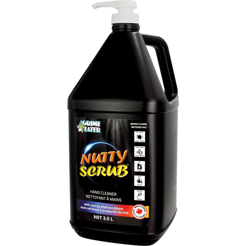 Nettoyant &agrave; mains avec exfoliant en coquille de noyer Nutty Scrub, Pierre ponce, 3,5 L, Bouteille, Sans parfum Les Fournitures Industrielles Méga