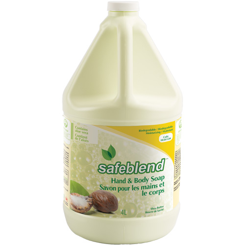 Savon au beurre de karit&eacute; pour les mains et le corps, Liquide, 4 L, Parfum&eacute; Les Fournitures Industrielles Méga