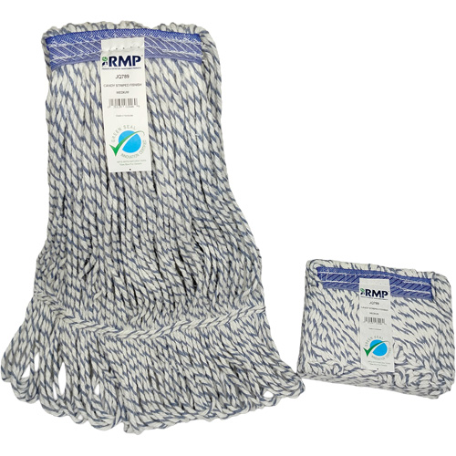 Candy-Striped Mop Head, Floor Finishing, Synthetic, Loop Style Les Fournitures Industrielles Méga
