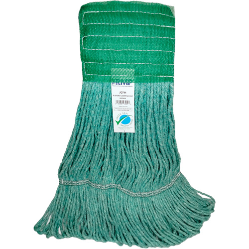 T&ecirc;te de vadrouille &agrave; bande large, Antimicrobien/Finition de plancher/Sp&eacute;cialis&eacute;, Coton/Rayonne/Synth&eacute;tique, 16 oz, Style Boucle Les Fournitures Industrielles Méga
