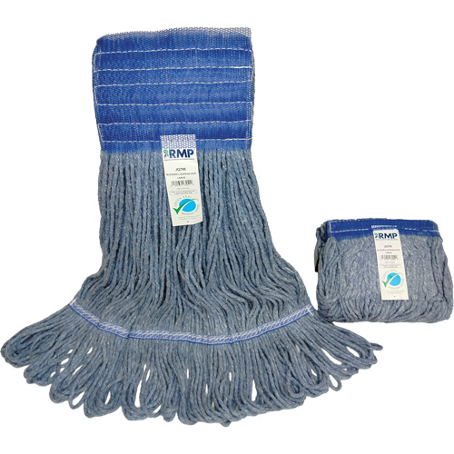 Wide-Band Mop Head, Antimicrobial/Floor Finishing/Specialty, Cotton/Rayon/Synthetic, Loop Style Les Fournitures Industrielles Méga