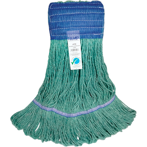 T&ecirc;te de vadrouille &agrave; bande large, Antimicrobien/Finition de plancher/Sp&eacute;cialis&eacute;, Coton/Rayonne/Synth&eacute;tique, Style Boucle Les Fournitures Industrielles Méga