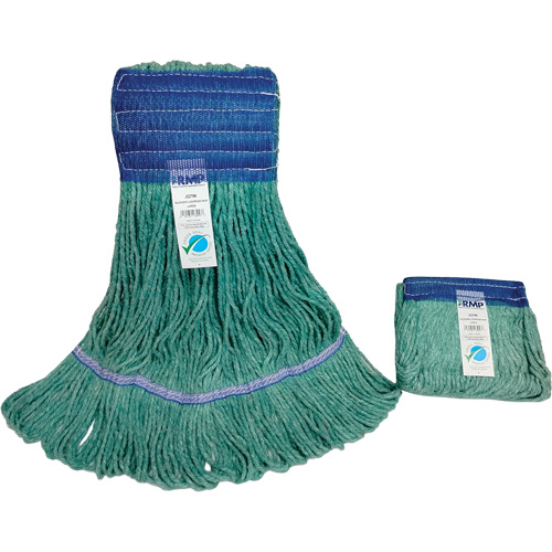 T&ecirc;te de vadrouille &agrave; bande large, Antimicrobien/Finition de plancher/Sp&eacute;cialis&eacute;, Coton/Rayonne/Synth&eacute;tique, Style Boucle Les Fournitures Industrielles Méga