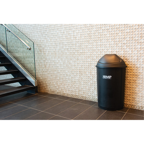 Half-Round Garbage Bin with Lid, Polyethylene, 21 US gal. Les Fournitures Industrielles Méga