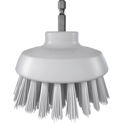 Brosse ronde HyDrive pour perceuse, Soies Tr&egrave;s ferme, Longueur de 3-1/10", Blanc Les Fournitures Industrielles Méga