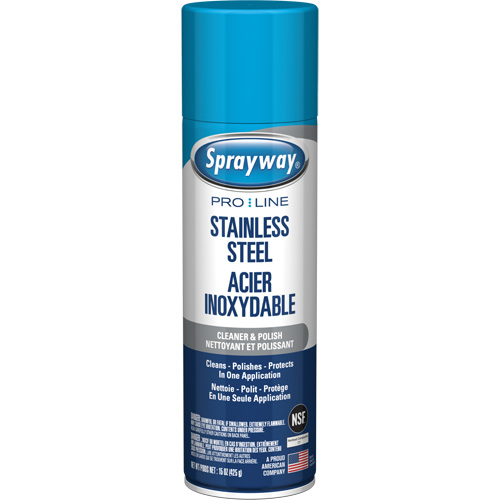 Nettoyant & polis pour acier inoxydable Pro Line, 15 oz, Canette a&eacute;rosol Les Fournitures Industrielles Méga