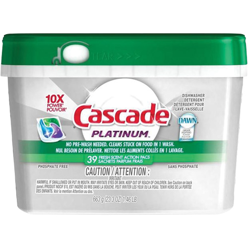 Platinum ActionPacs Dishwasher Detergent, Pods, 663 g, Fresh Les Fournitures Industrielles Méga