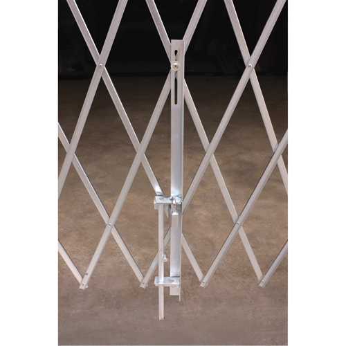 Galvanized Folding Security Gates, Fixed Single Folding, 4' L x 7' H Expanded Les Fournitures Industrielles Méga